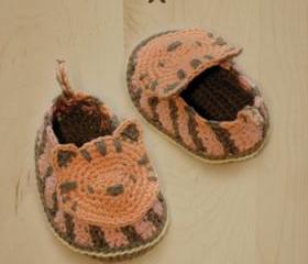 Tiger Baby Booties Crochet PATTERN, SYMBOL DIAGRAM (pdf)